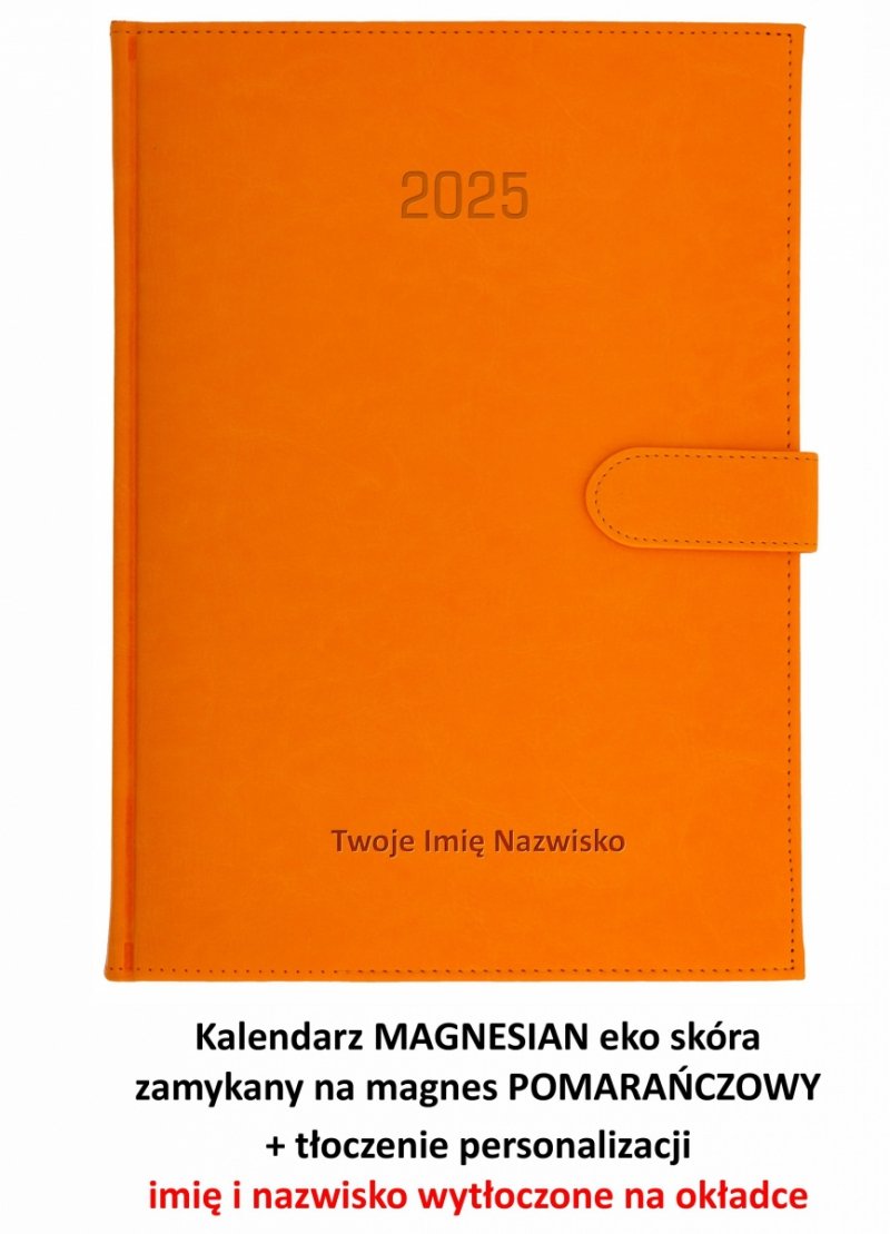 kalendarz zamykany z wytłoczoną personalizacją 