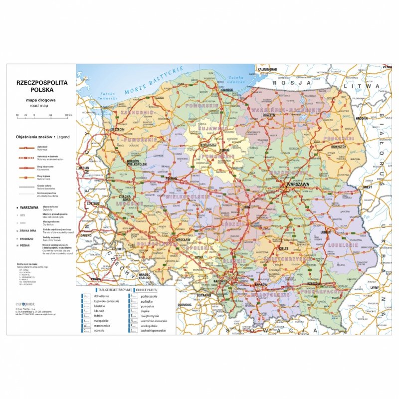 Mapa Polski w kalendarzu na rok 2025