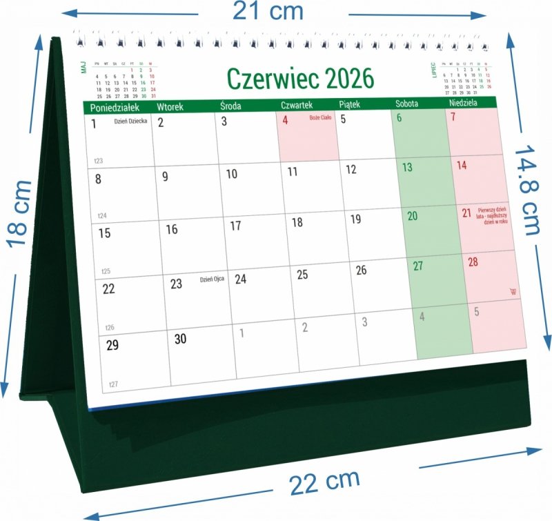 wymiary kalendarza szkolnego PLANO na rok szkolny 2026/27