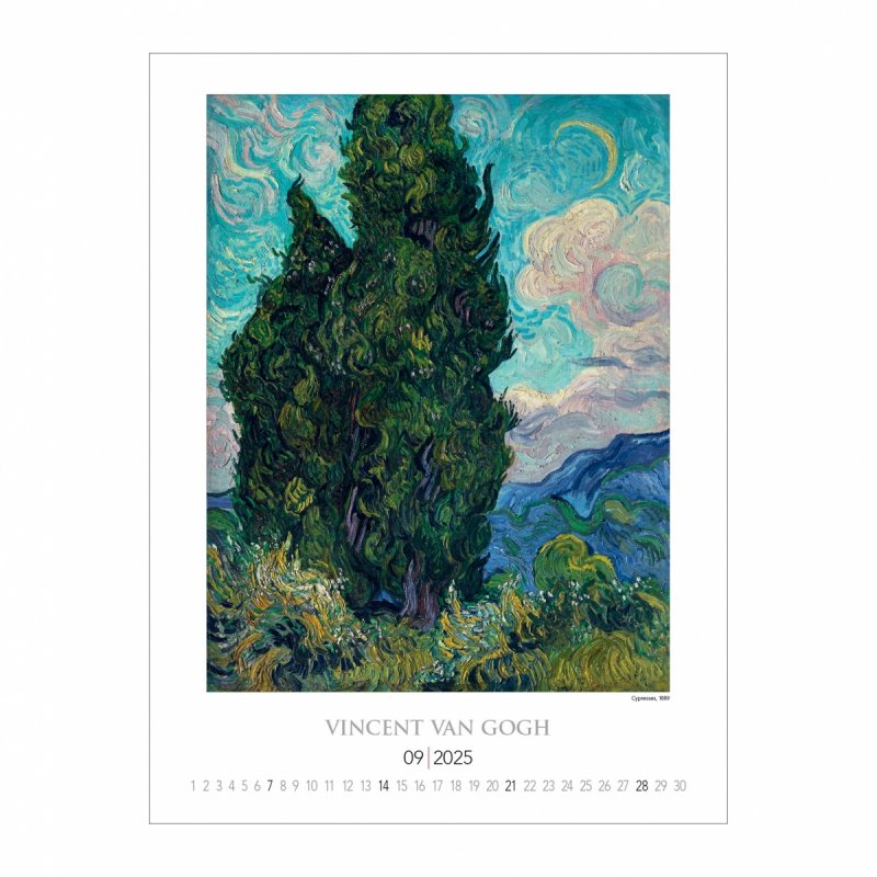 Kalendarz ścienny wieloplanszowy Vincent Van Gogh 2025 - wrzesień 2025