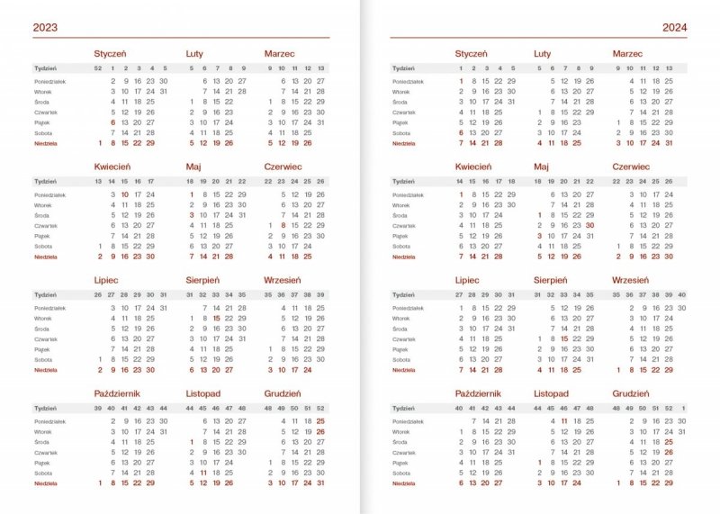 kalendarz od czerwca 2023 do czerwca 2024