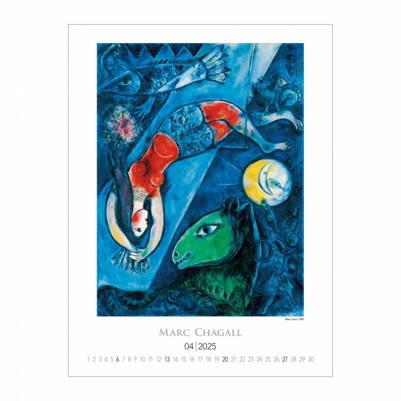 Kalendarz ścienny wieloplanszowy  Marc Chagall 2025 - kwiecień 2025