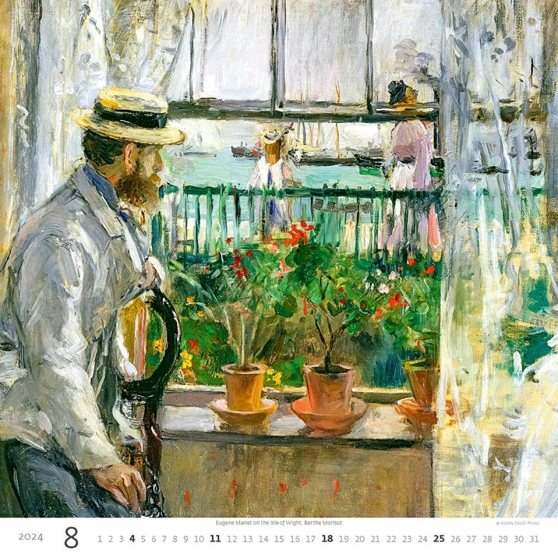 Kalendarz ścienny wieloplanszowy Impressionism 2024 - sierpień 2024