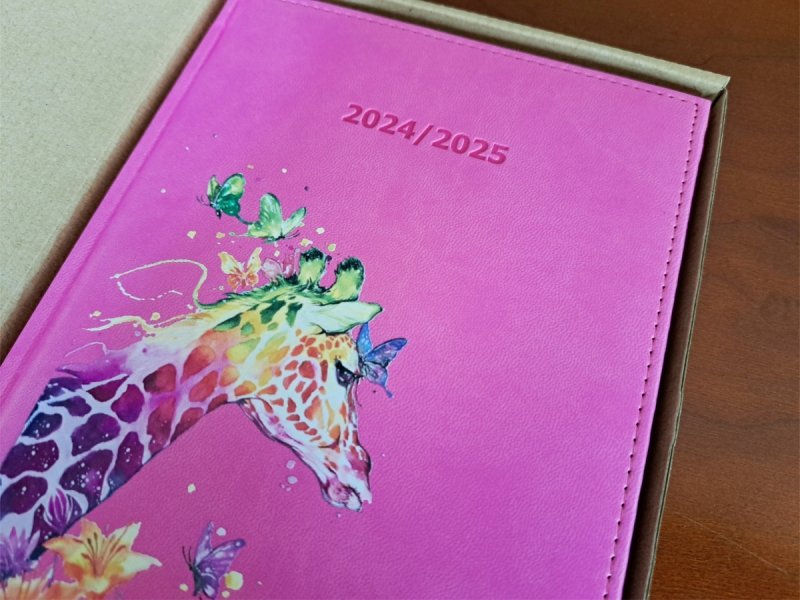 Kalendarz nauczyciela 2024/2025 A5 tygodniowy VIVELLA czerwona MOTYLE