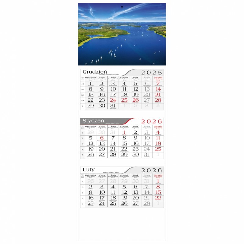 główka do kalendarza 3-dzielnego na ścianę