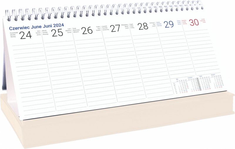 Kalendarz biurkowy TYGODNIOWY Z PIÓRNIKIEM 2024/2025
