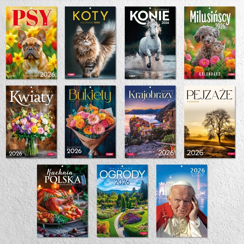 Kalendarz ścienny wieloplanszowy A4 BUKIETY 2026