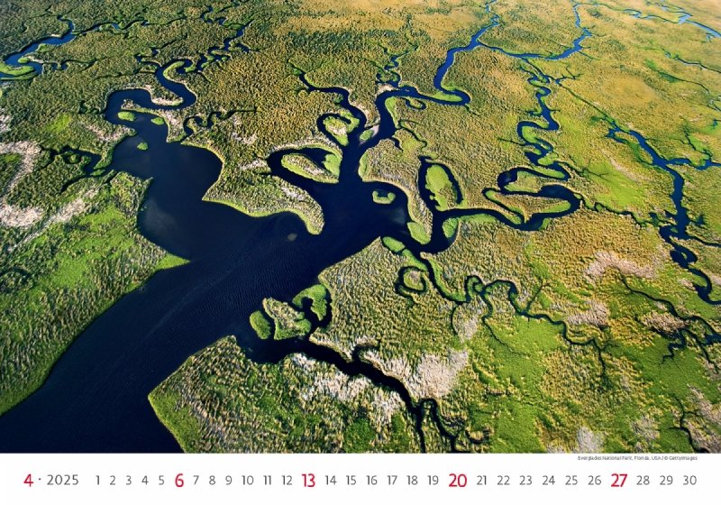 Kalendarz ścienny wieloplanszowy National Parks 2025 - kwiecień 2025