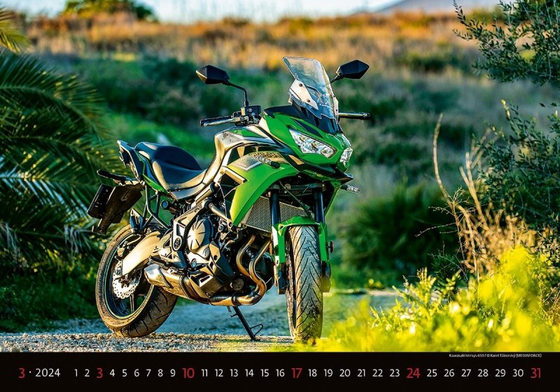 Kalendarz ścienny wieloplanszowy Motorbikes 2024 - marzec 2024