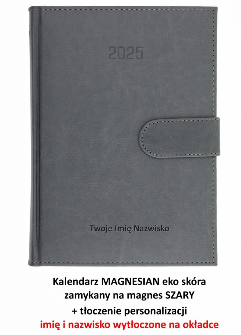 kalendarz z wytłoczoną personalizacją na okładce