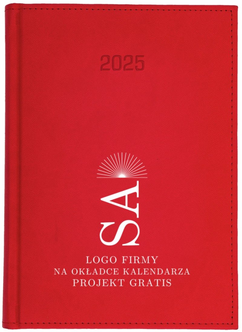 kalendarz książkowy na rok 2025 z projektem logo 