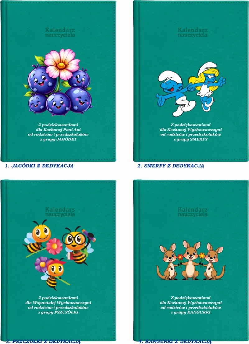 kalendarz dla nauczyciela z podziękowaniem od grupy przedszkolnej na rok 2026/2027