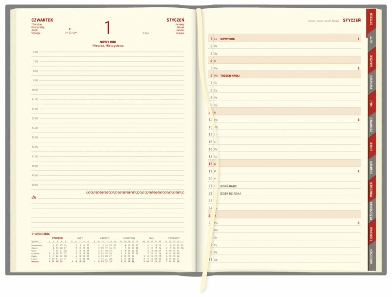 kalendarz z planerem przed każdym miesiącem