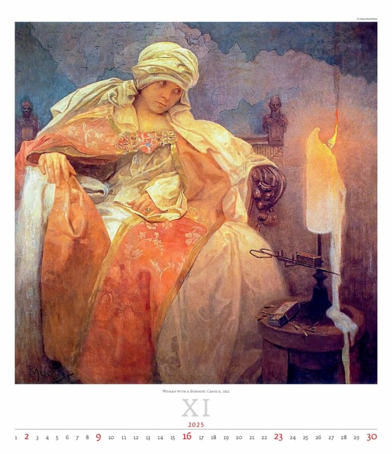 Kalendarz ścienny wieloplanszowy Alfons Mucha 2025 - exclusive edition - listopad 2025