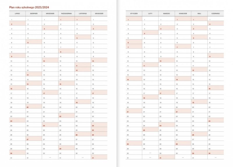 Kalendarz nauczyciela 2023/2024 B5 tygodniowy oprawa VIVELLA szara - KONEWKA