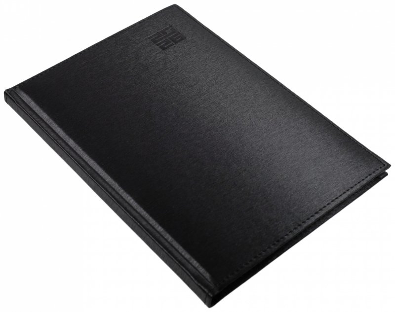 Kalendarz książkowy 2026 B5 TYGODNIOWY Z NOTESEM papier biały drukowane registry oprawa ALUMINIUM czarna