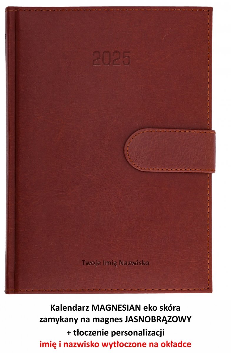 kalendarz zamykany z wytłoczoną personalizacją 