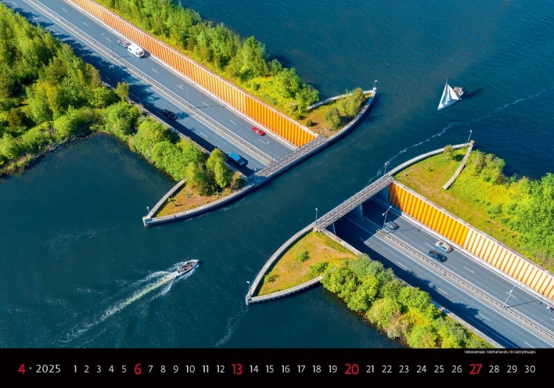 Kalendarz ścienny wieloplanszowy Bridges 2025 - kwiecień 2025