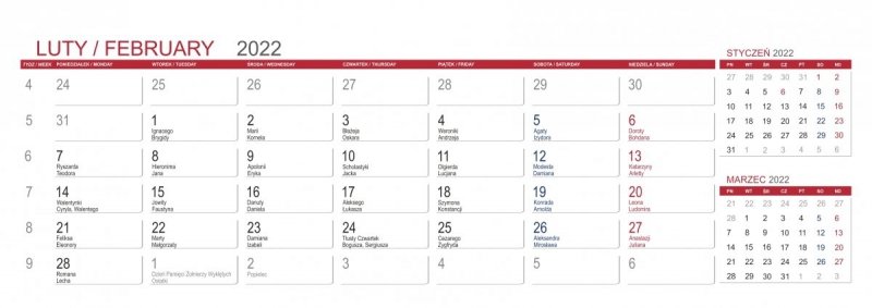  Kalendarz biurkowy z notesami i znacznikami MAXI 2022 brązowy