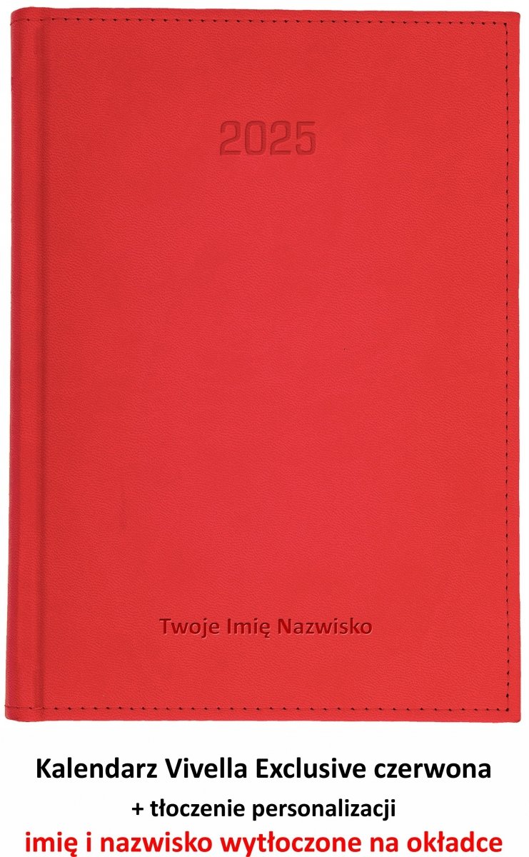 tłoczenie personalizacji na okładce kalendarza