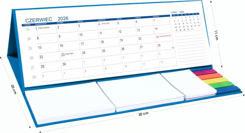 wymiary kalendarza biurkowego szkolnego dla ucznia na rok 2026/27