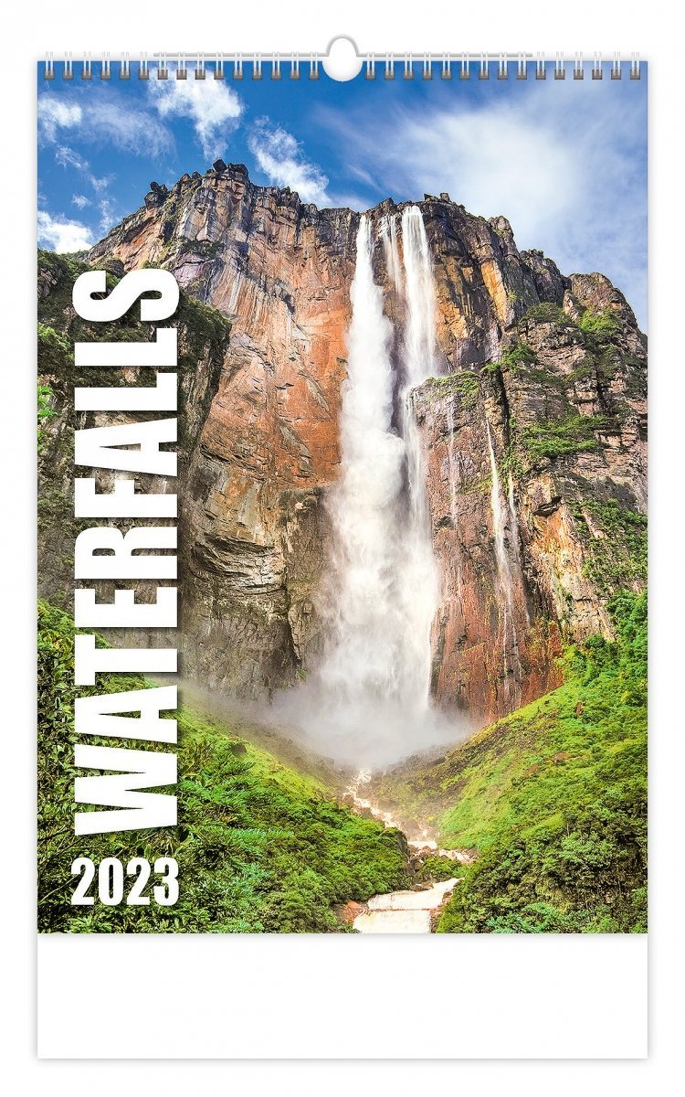 Kalendarz ścienny wieloplanszowy Waterfalls 2023 - okładka