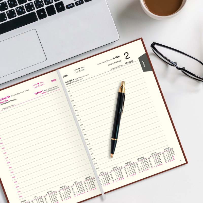 terminarz dzienny A4, każdy dzień na osobnej stronie