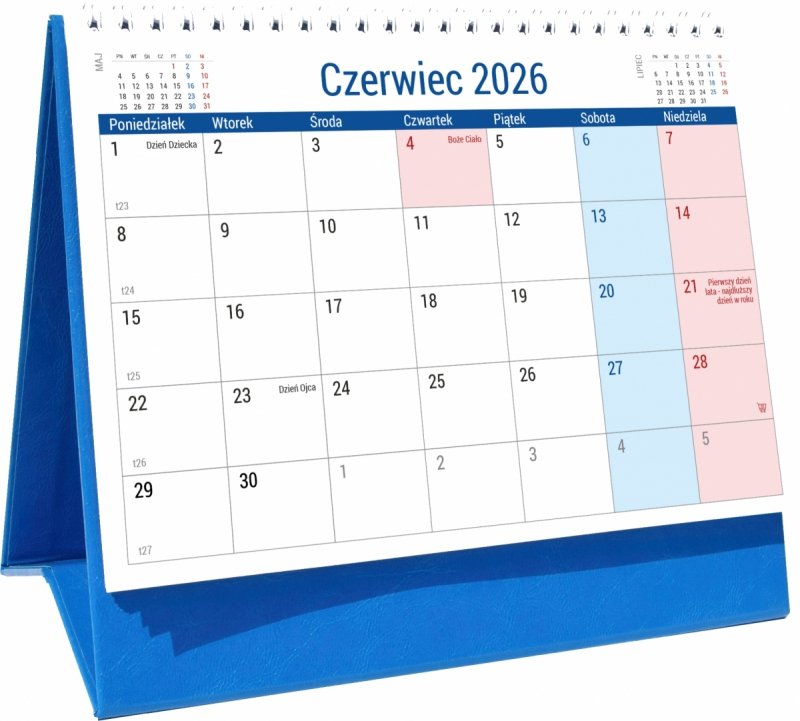 kalendarz biurkowy na rok szkolny 2026/2027 PLANO z miejscem na notatki