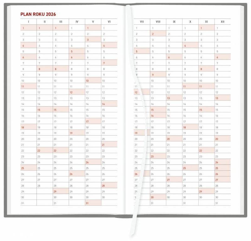 plan roku 2026 w kalendarzu A6