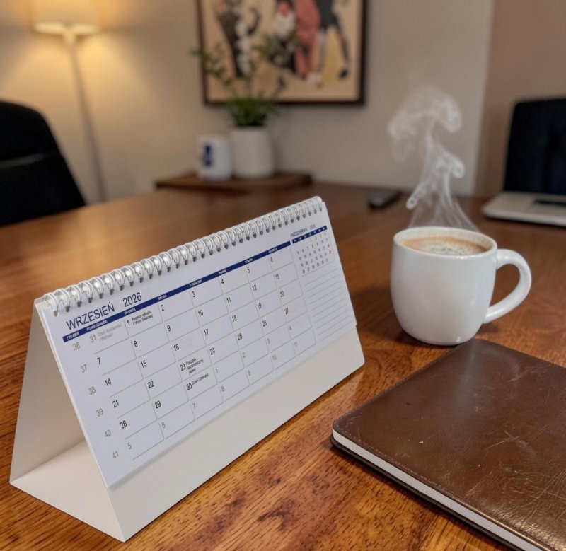 kalendarz biurkowy szkolny do postawienia na biurku od czerwca '26 do czerwca '27 dla uczniów