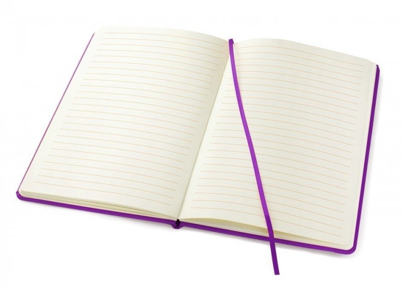 Notes A5 papier chamois w linie oprawa VIVA  fioletowa  z zamykaniem na gumkę
