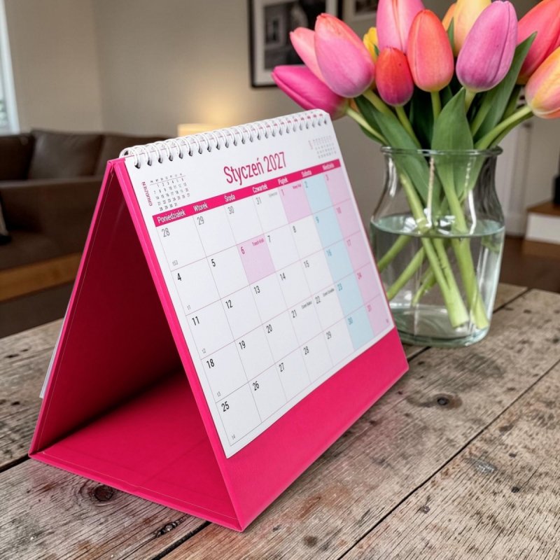 kalendarz do postawienia na biurku, dla ucznia, na rok szkolny 2026/2027