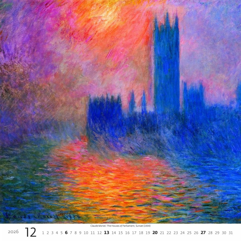 H30 Kalendarz ścienny wieloplanszowy Impressionism 2026