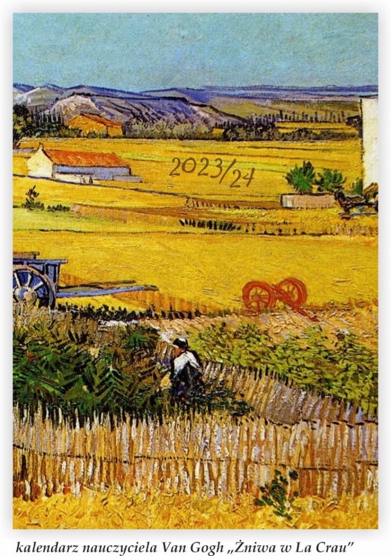 Okładka kalendarza z obrazkiem Van Gogh &quot;Żniwa w La Crau&quot;