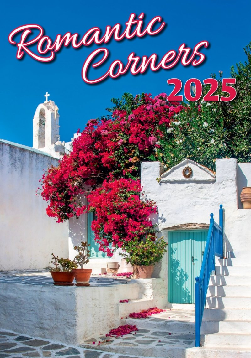 Zdjęcie okładki w kalendarzu ściennym Romantic Corners 2025 wydawnictwa Helma
