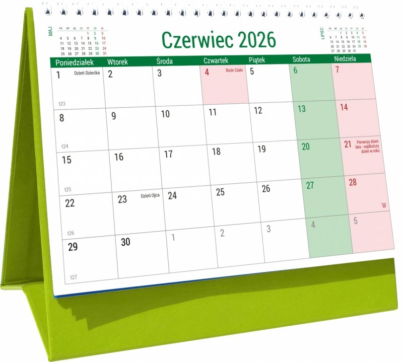 kalendarz biurkowy na rok szkolny 2026/2027 PLANO z miejscem na notatki