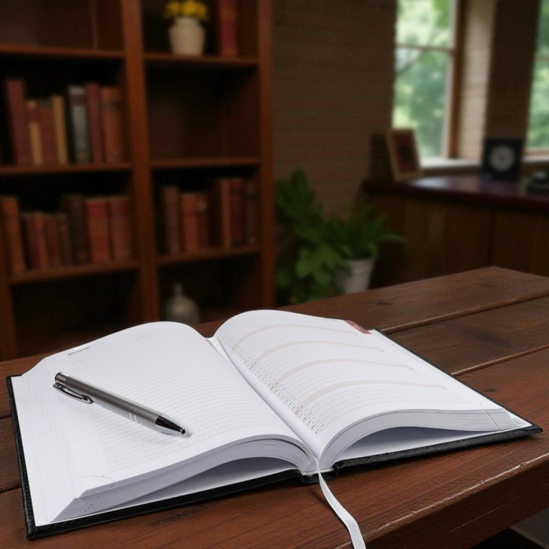 Kalendarz książkowy 2026 A5 dzienny papier biały drukowane registry oprawa VIVELLA EXCLUSIVE czarna