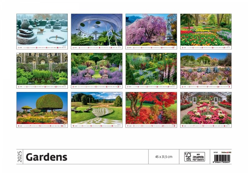 Podgląd wszystkich zdjęć z kalendarza Gardens na rok 2025