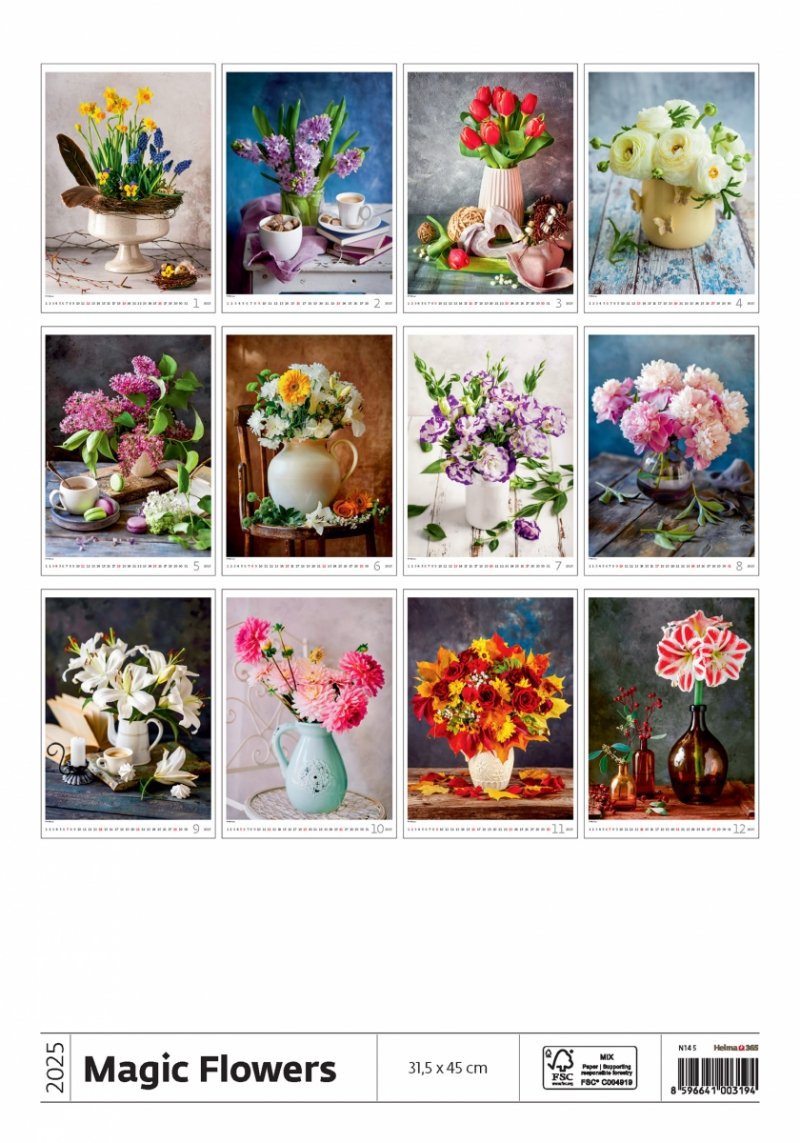 Podgląd wszystkich zdjęć z kalendarza Magic Flowers na rok 2025