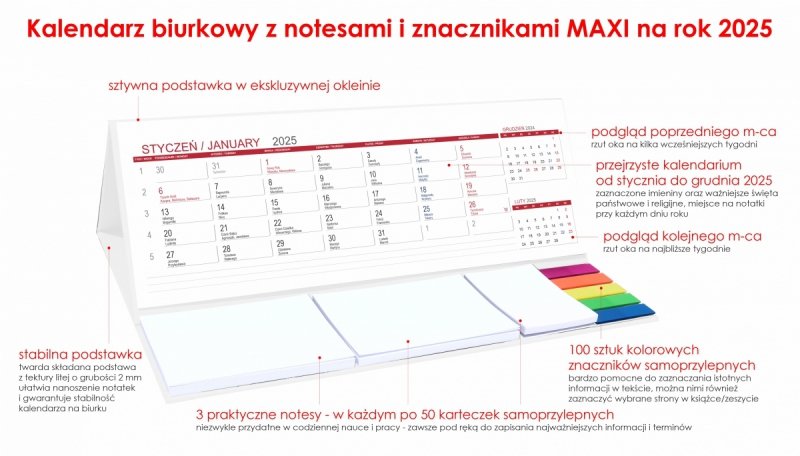opis kalendarza na rok 2025