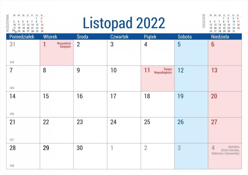  Kalendarz biurkowy stojący na podstawce PLANO 2022 szary