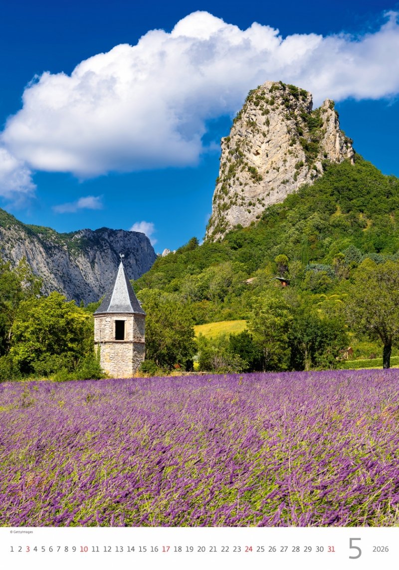 H15 Kalendarz ścienny wieloplanszowy Provence 2026 Z NADRUKIEM