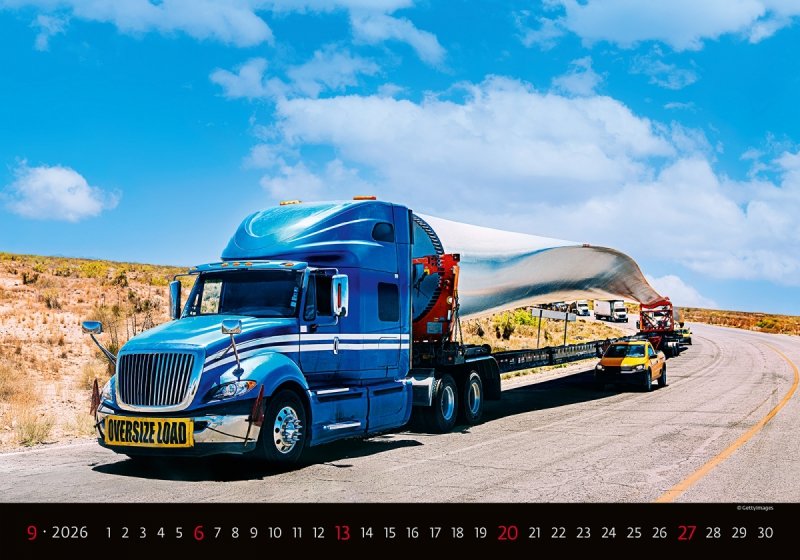 H24 Kalendarz ścienny wieloplanszowy Trucks 2026 Z NADRUKIEM