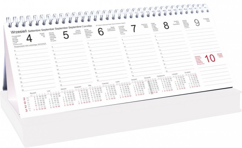 Kalendarz biurkowy tygodniowy na rok szkolny 2023/2024