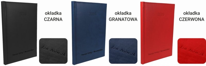 kolory okładek kalendarzy z personalizacją na rok 2026