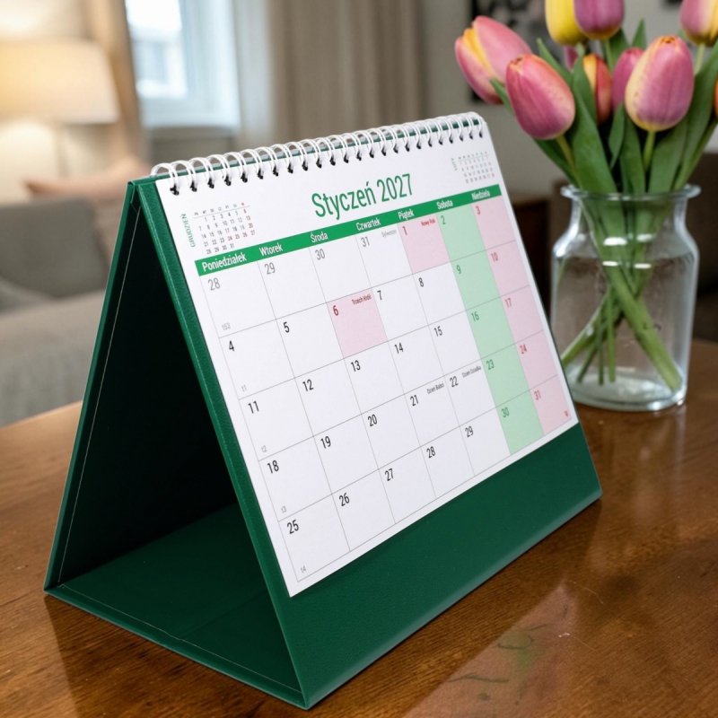 kalendarz do postawienia na biurku, dla ucznia, na rok szkolny 2026/2027
