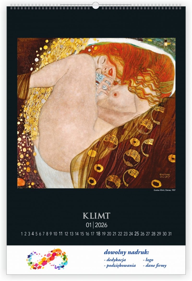 C05 Kalendarz ścienny wieloplanszowy Gustav Klimt 2026 Z NADRUKIEM