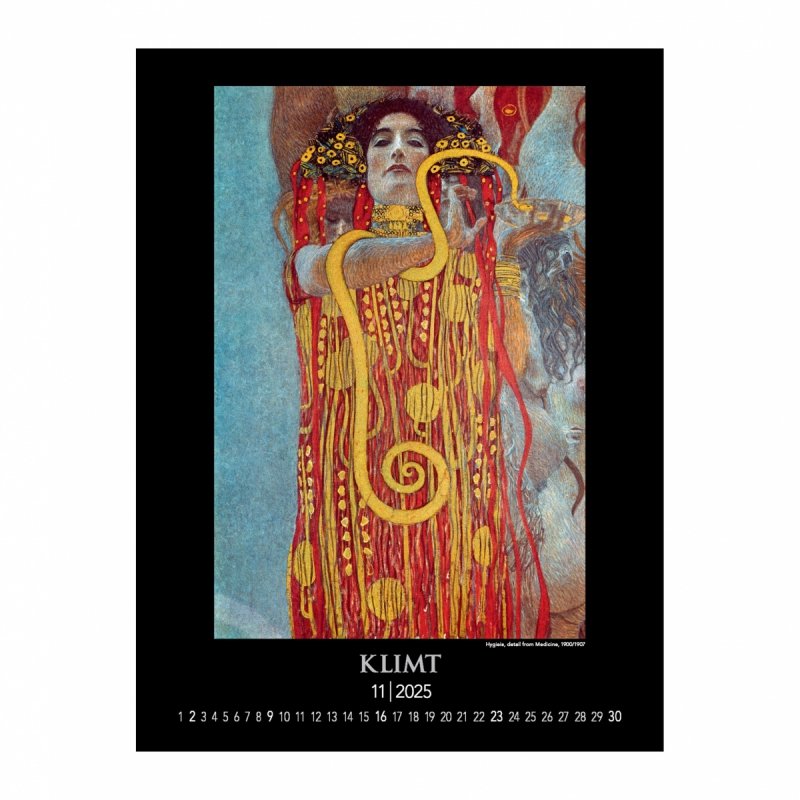 Kalendarz ścienny wieloplanszowy Gustav Klimt 2025 - listopad 2025