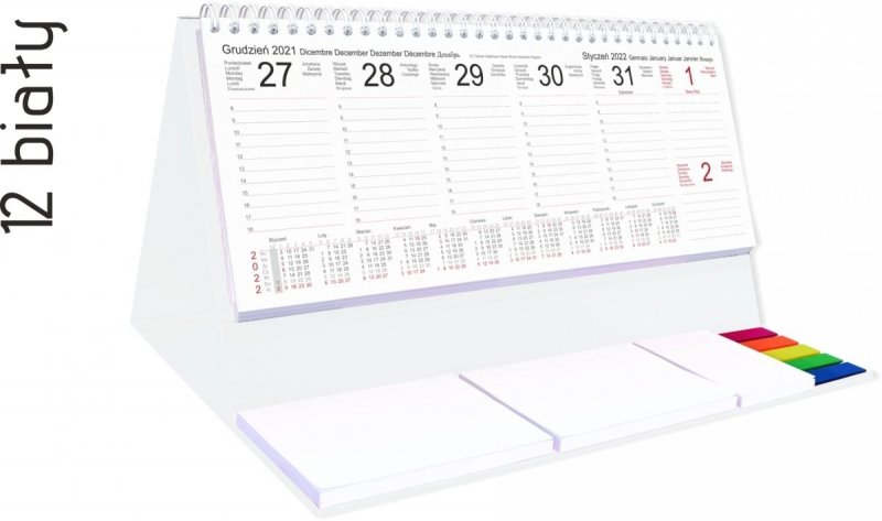 Kalendarz biurkowy z notesami i znacznikami EXCLUSIVE PLUS 2022 granatowy