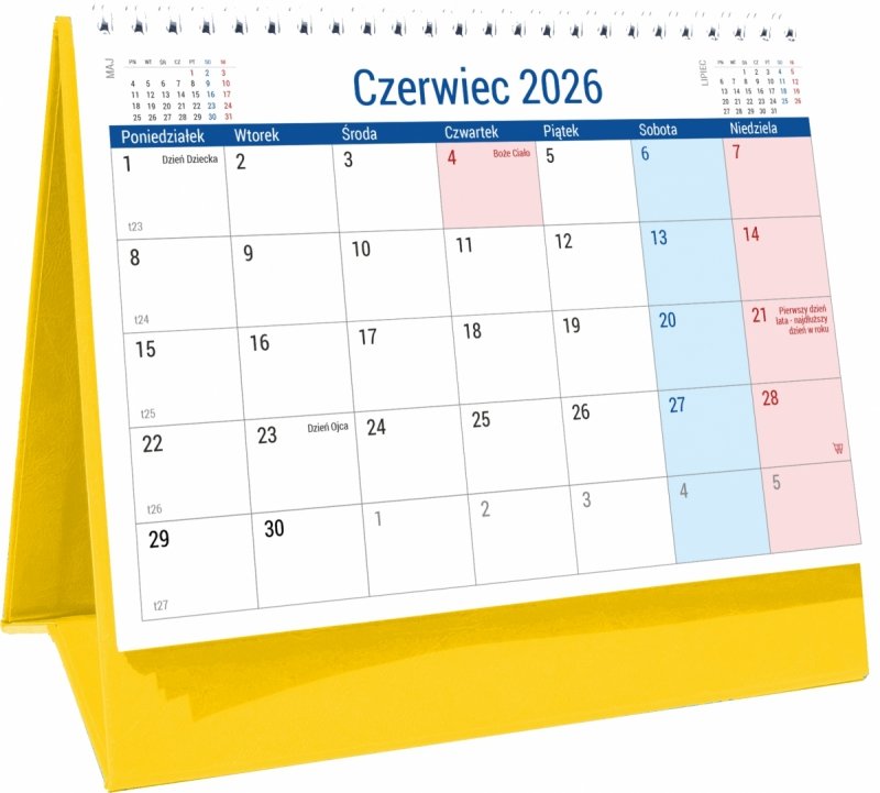 kalendarz biurkowy na rok szkolny 2026/2027 PLANO z miejscem na notatki